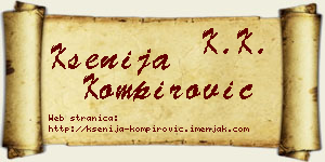 Ksenija Kompirović vizit kartica